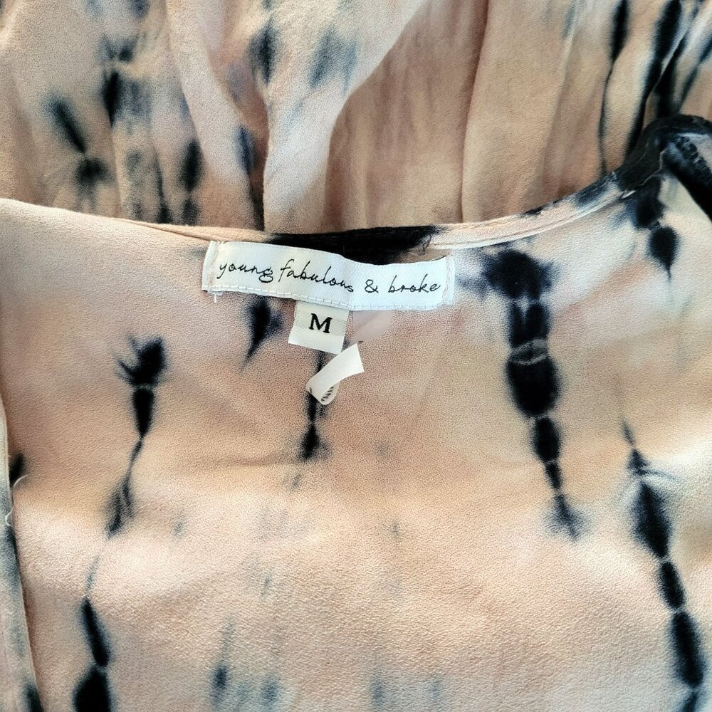 Young, Fabulous and Broke Tie Dye Midi Peasant Dress - Picture 4 of 5